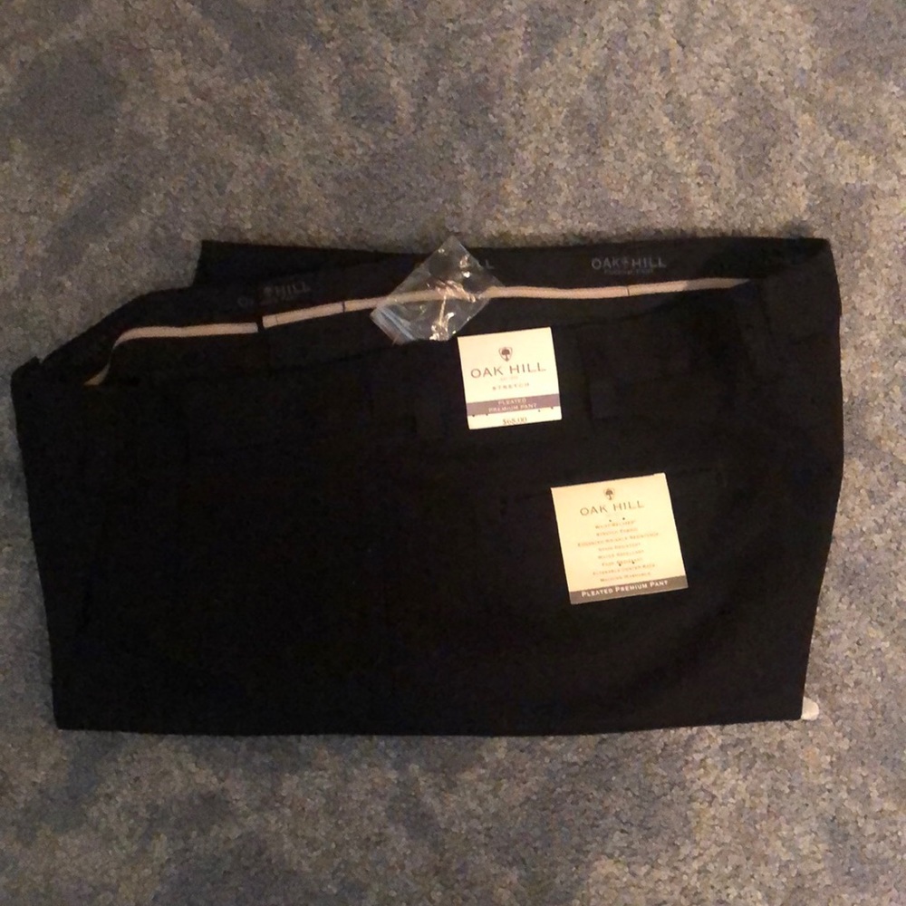 Oak Hill Premium Pleated black dress pants 48W x 30L